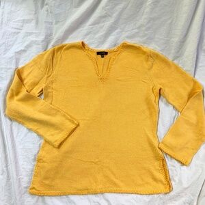 Yellow Cotton Sweater by Cotton Ginny Women’s XL